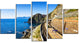 "Train And Railroad Station in Manarola" Landscape Wall Art, 5 Panels, 60"x32"