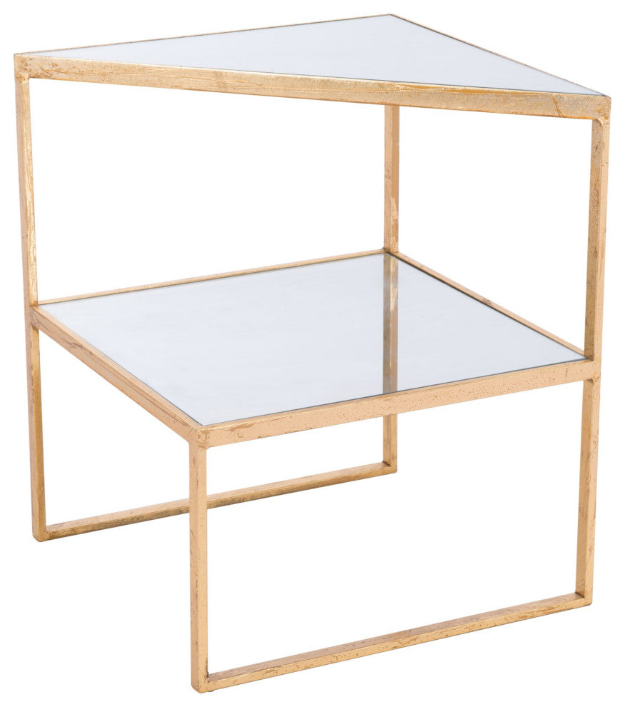 Sofa Side Table, Glass, Steel Metal, Gold, Living Lounge Cafe Lobby Hospitality