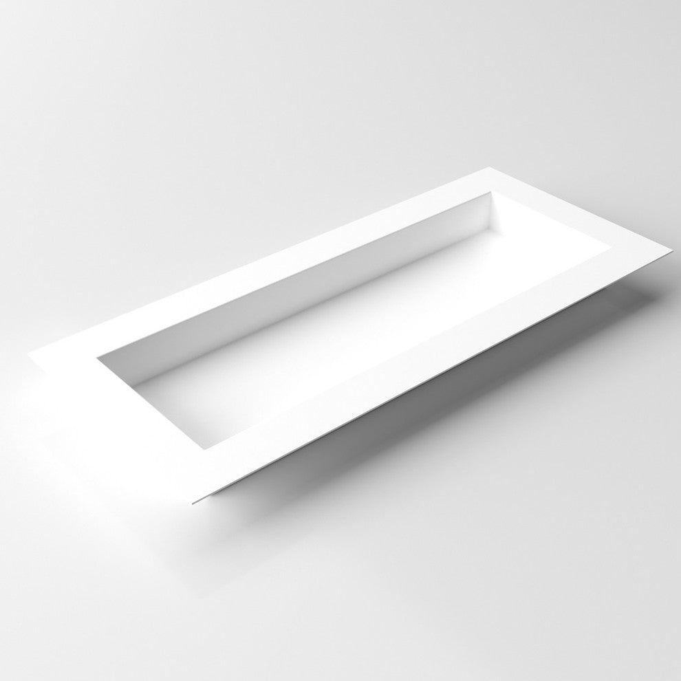 Geo Flat Planter, White