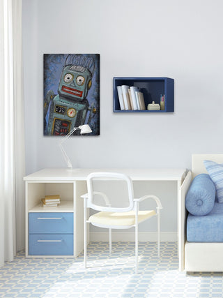 "Awkward Robot" Painting Print on Wrapped Canvas, 20"x30"