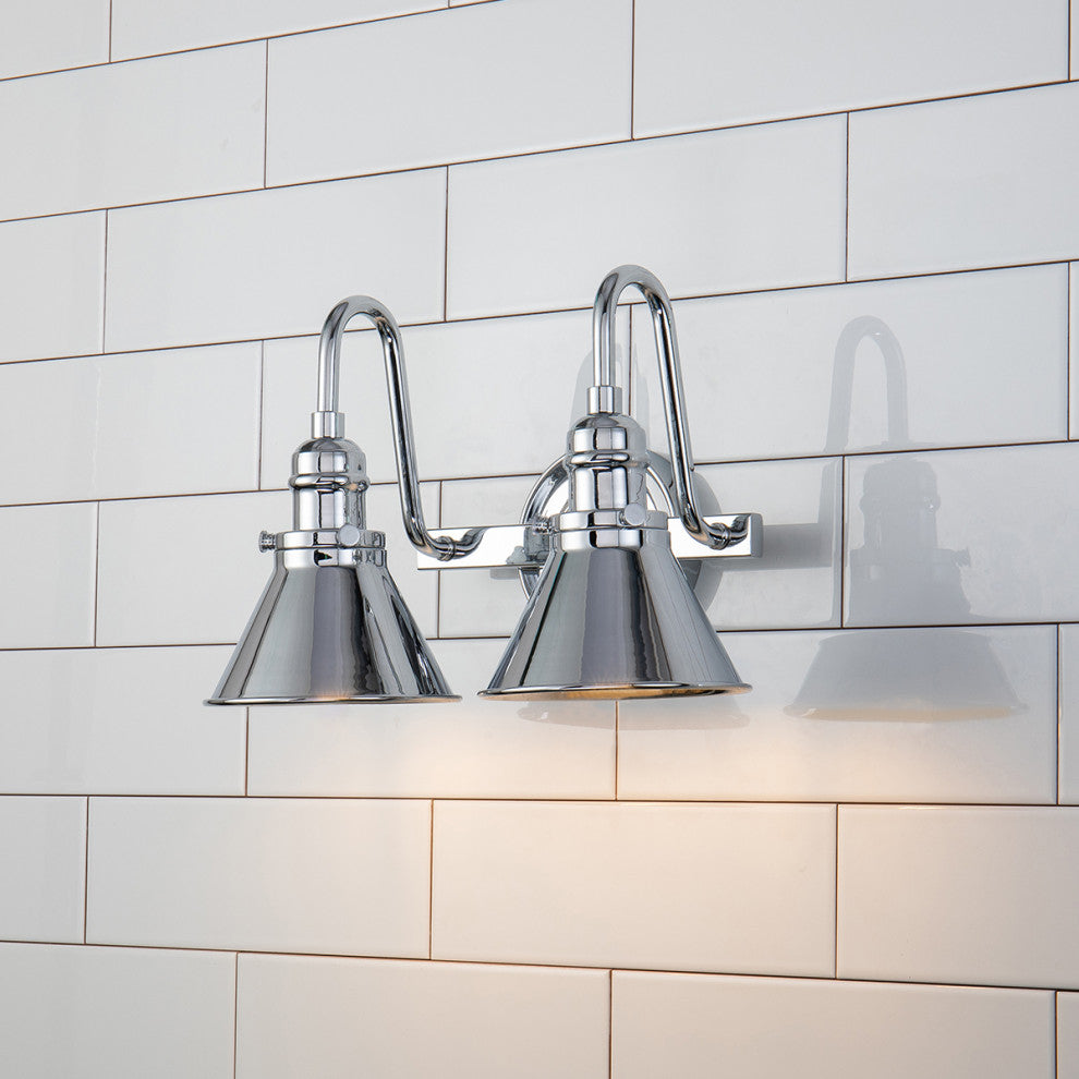 Provence 2 Light Bath Vanity Light in Polished Chrome
