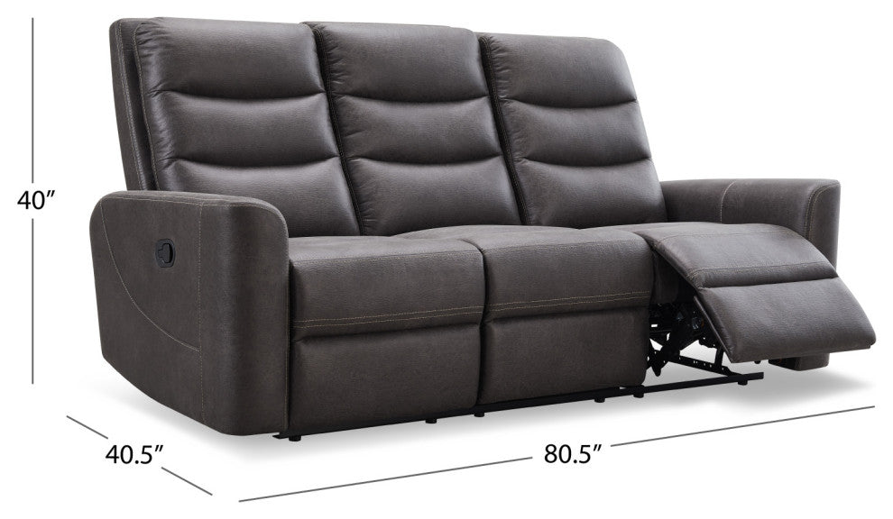 Bentley Fabric Manual Reclining Sofa, Gray