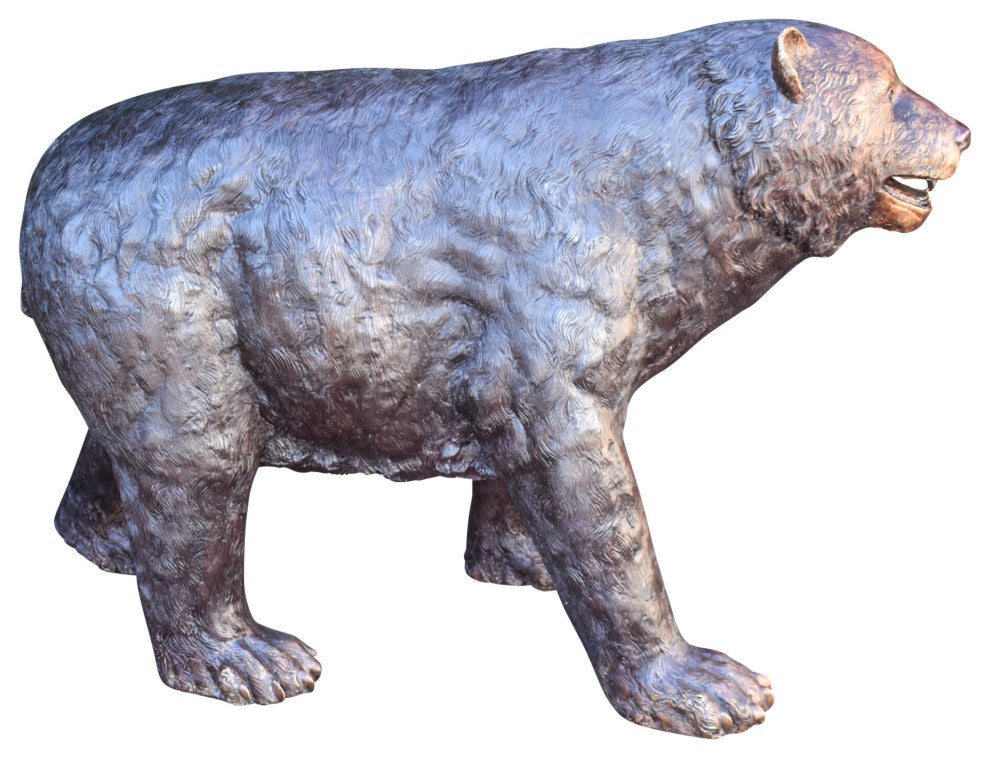 Giant Mama Bear Walking on Four Legs Bronze Statue Size: 64" x 26" x 43"H