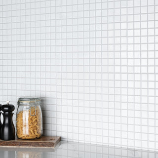 Metro 1" Square Matte White Porcelain Floor and Wall Tile