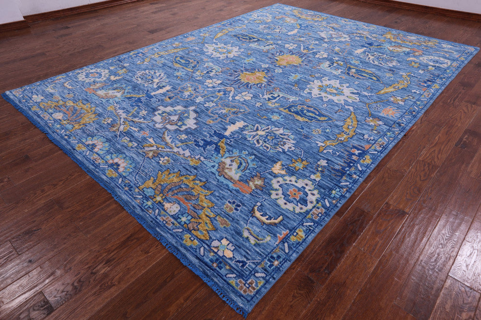 Handmade Turkish Oushak Wool Rug 8' 10" X 12' 5" - Q15711