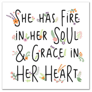 Fire in Her Soul 16x16 Canvas Wall Art