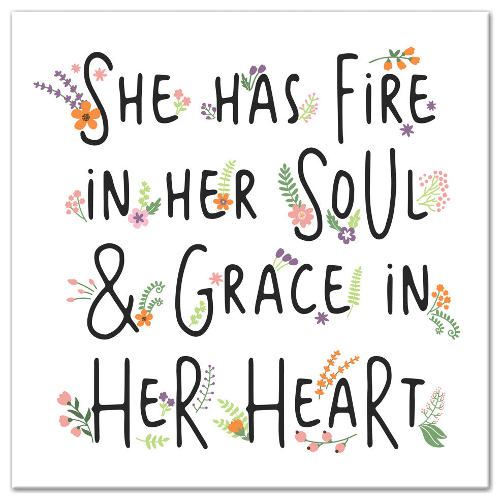 Fire in Her Soul 16x16 Canvas Wall Art
