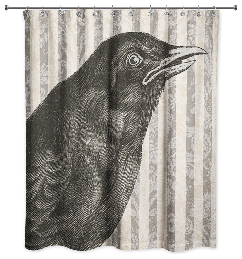 Spooky Crow 71"x74" Shower Curtain