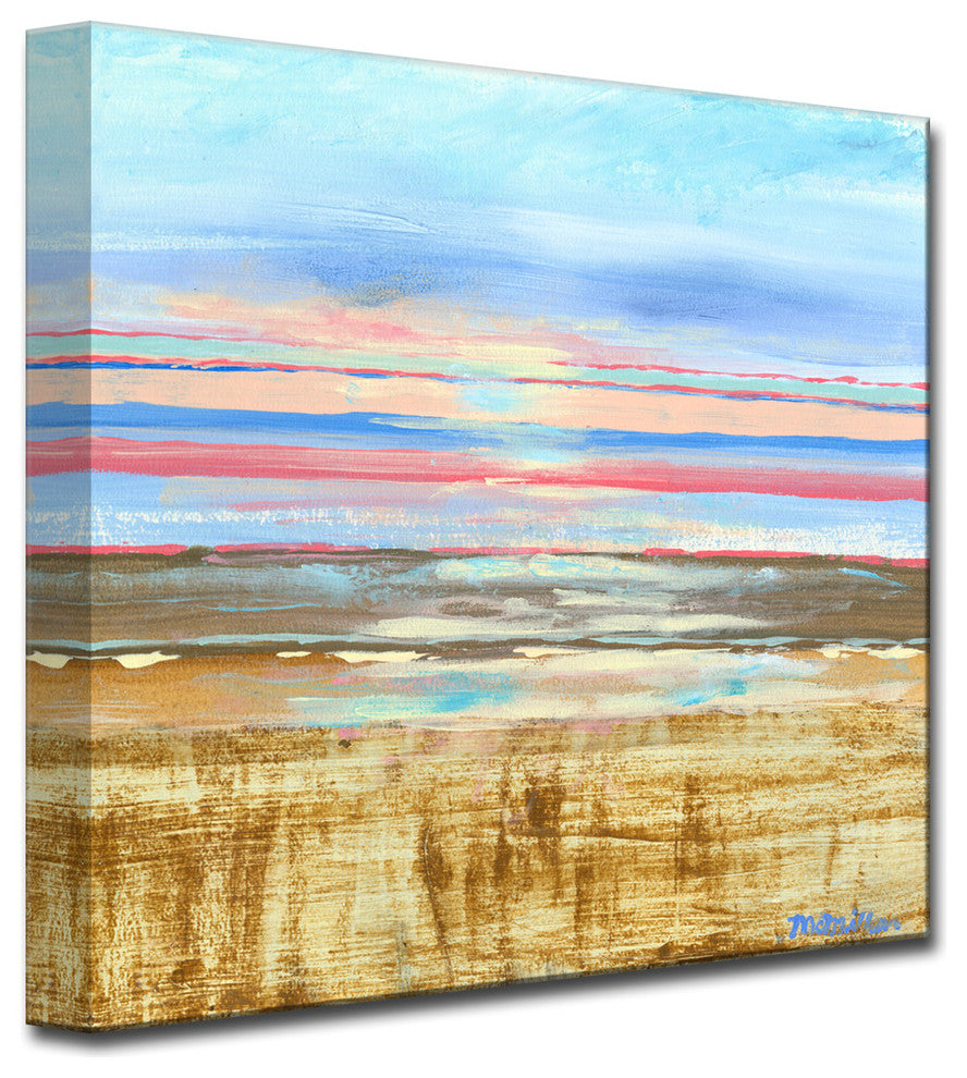 Red Horizon' Canvas by Leslie Owens, 30"x30"