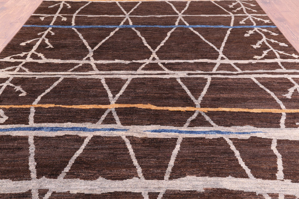 Moroccan Hand Knotted Wool Rug 9' 1" X 11' 9" Q6508