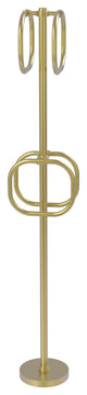 Towel Stand with 4 Integrated Towel Rings, Satin Brass
