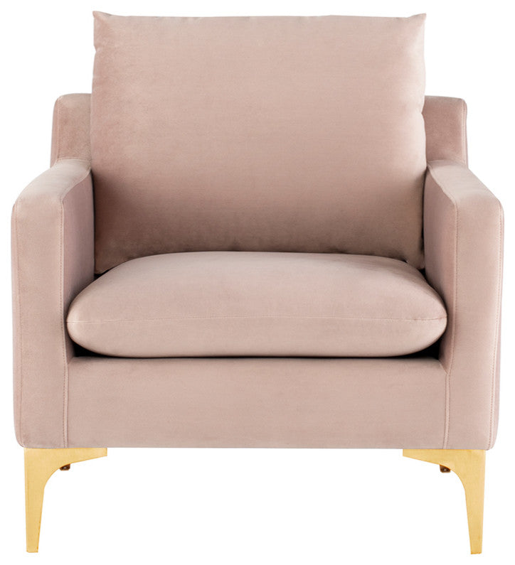 Anders Blush Fabric Single Seat Sofa, HGSC580