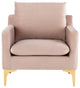 Anders Blush Fabric Single Seat Sofa, HGSC580
