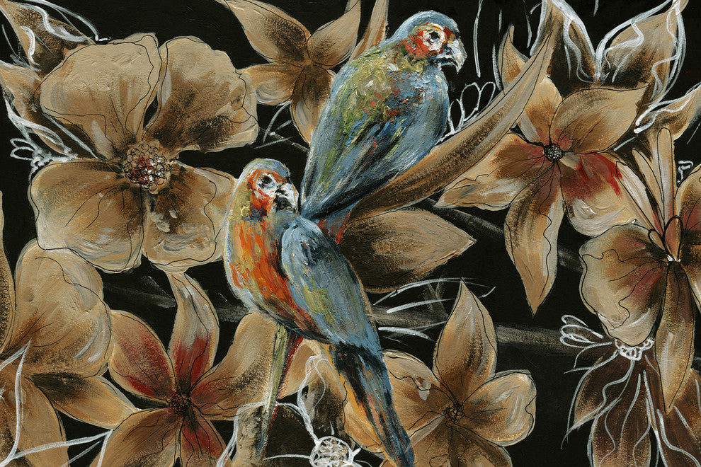 "Little Couple Blue Birds I" Framed Painting Print, 36"x24"