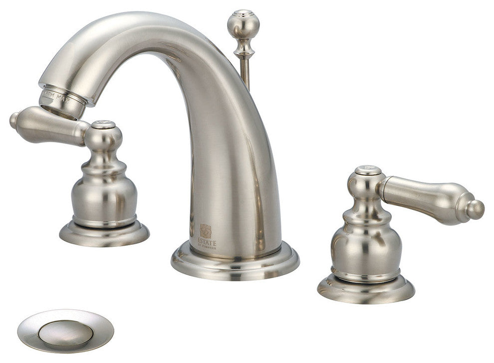Two Handle Bathroom Widespread Faucet, PVD Brushed Nickel, Pvd Brushed Nickel