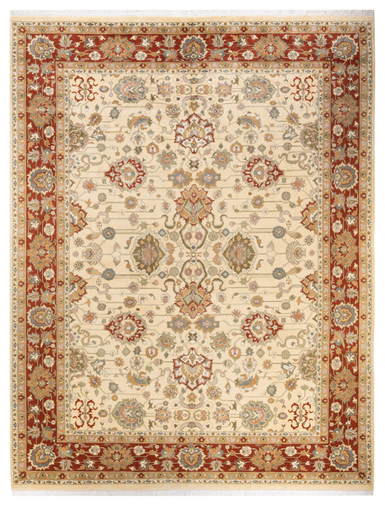Budaun, One-of-a-Kind Hand-Knotted Area Rug Ivory, 9'2"x12'2"