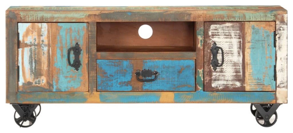 vidaXL TV Cabinet Solid Reclaimed Wood Lowboard Stereo HiFi Plasma Stand Unit