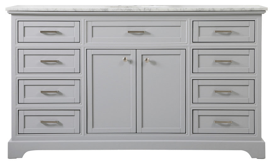 Amber Single Bathroom Vanity, Blue, Grey, 60"