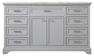 Amber Single Bathroom Vanity, Blue, Grey, 60"