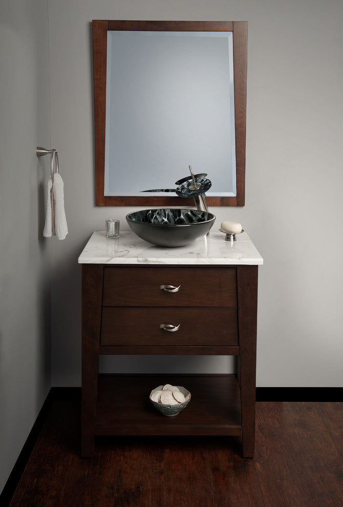 Tartaruga Hand Painted Tempered Glass Vessel Bathroom Sink