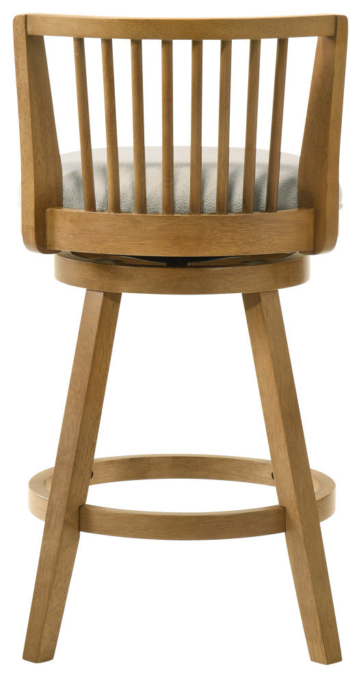 Harper Wood and Fabric Barstool, Ivory, 30" Bar Height