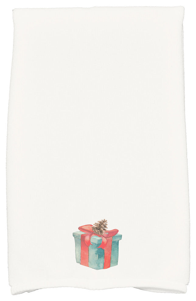 Gift Wrapped 18"x30" Off White Holiday Print Kitchen Towel