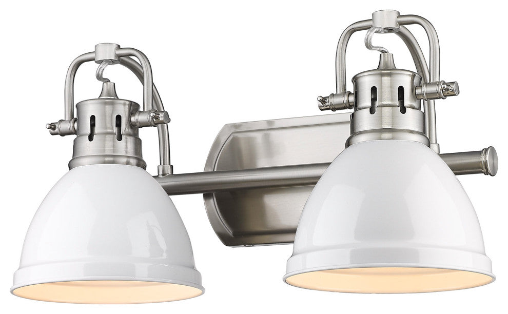 Duncan 2-Light Bath Vanity With White Shade
