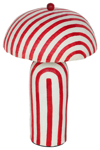 Maiori Papier Mache Table Lamp, Red