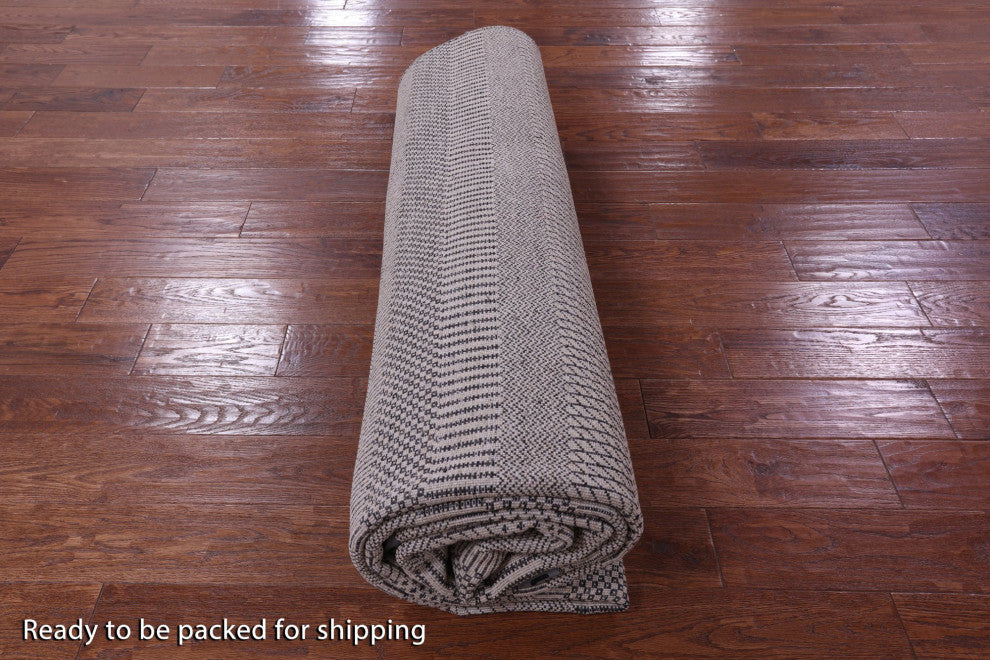 8' 1" X 10' 3" Hand-Knotted Savannah Grass Wool and Silk Rug Q11968