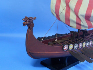 Wooden Viking Drakkar Model Boat, 24"