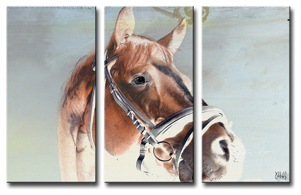 Equestrian Saddle Ink PSIX 3 Panels, 24"x12"