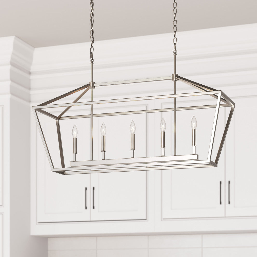Millennium Lighting Corona 5-Light Pendant, Satin Nickel