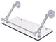 Prestige Skyline 18" Floating Glass Shelf with Gallery Rail, Satin Chrome
