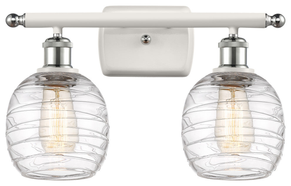 Innovations 516-2W-WPC-G1013 2-Light Bath Vanity Light, White, Polished Chrome