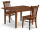 3Pc Rectangle 42/54" Table, 12 In Butterfly Leaf, Pair Of Wood Seat Chairs