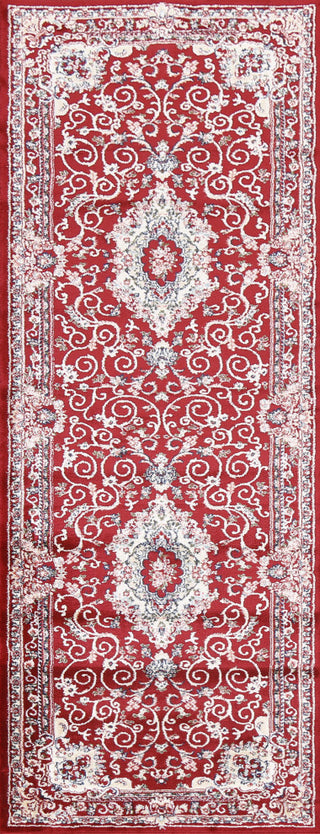 Red Floral Medallion Transitional Turkish Rug Oriental Carpet 3x8