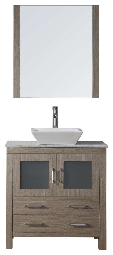Dior 32" Single Bathroom Vanity Cabinet Set, Dark Oak, 31.5"
