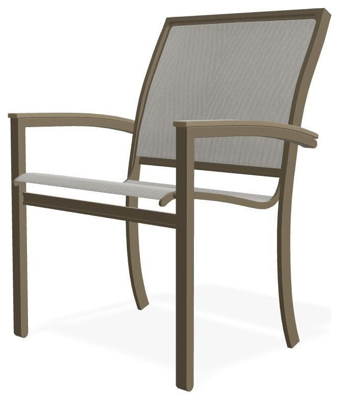 Bazza Sling Stackable Outdoor Dining Chair, Augustine Oyster/Beachwood