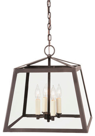Three Light Large Troy Lantern Clear Glass, 4 Bulbs