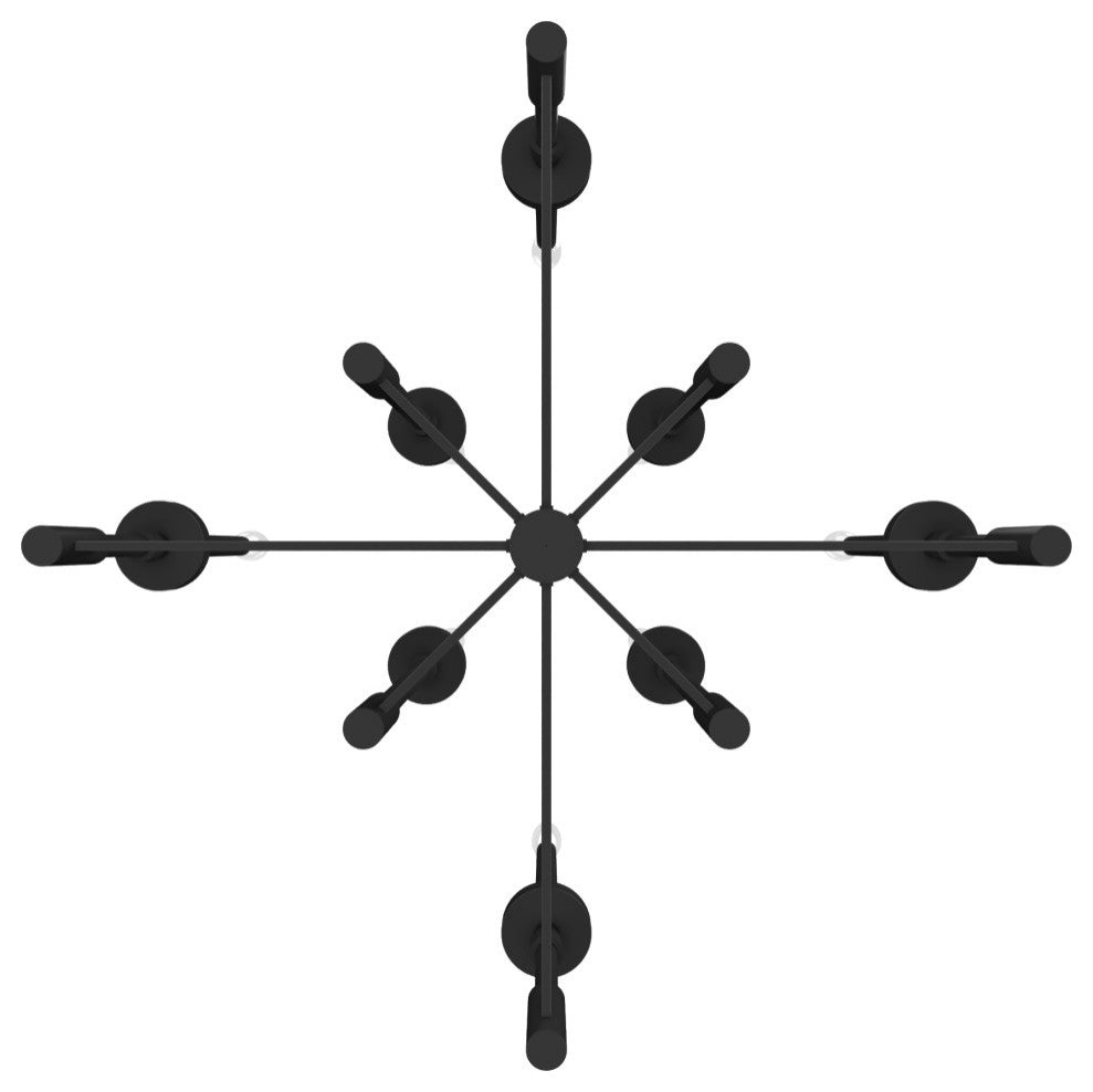 Hunter Briargrove Matte Black 8-Light Chandelier Ceiling Light Fixture