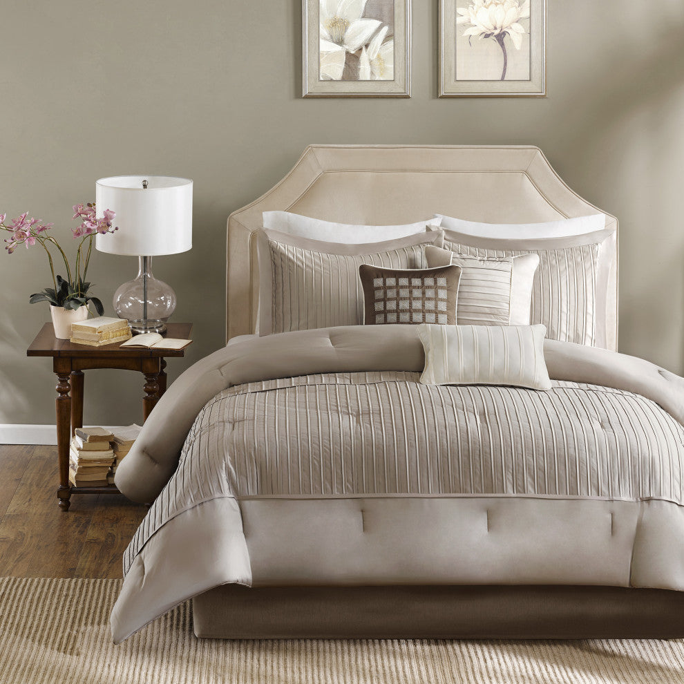 Madison Park Charmeuse 7-Piece Comforter Set, California King