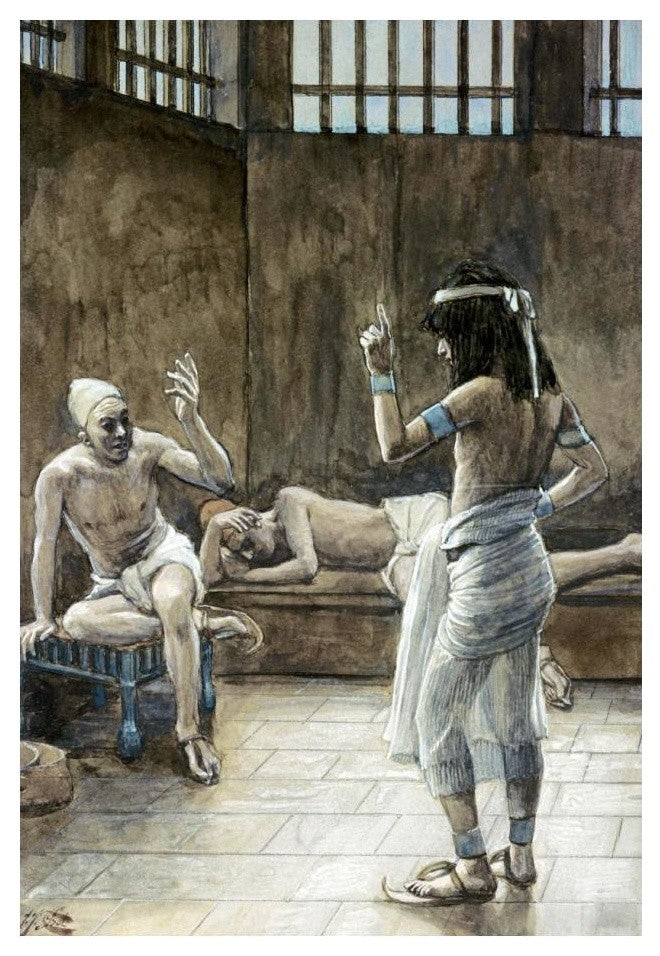 "Joseph Interprets The Dreams Whilst In Prison" Print by James Tissot, 17"x24"