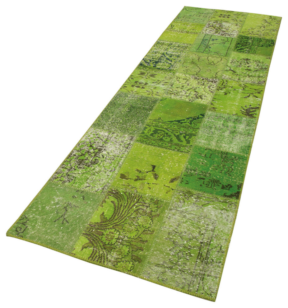 Rug N Carpet - Handwoven Oriental 2' 10" x 9' 10" Antique Patchwork Runner Rug