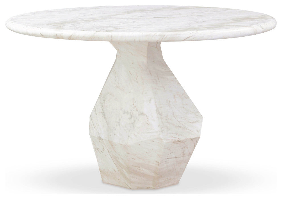 Esme Faux Marble Indoor/Outdoor 48" Round Dining Table