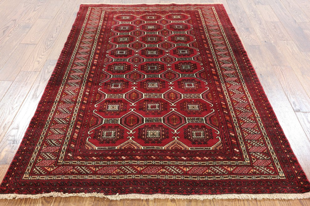 4'x6' Persian Wool on Wool Hand Knotted Area Rug, W2346