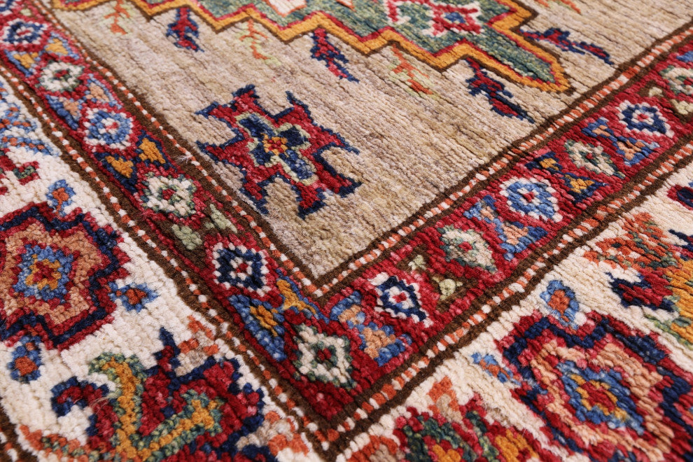 2' 10" X 7' 10" Geometric Super Kazak Handmade Runner Rug Q11236