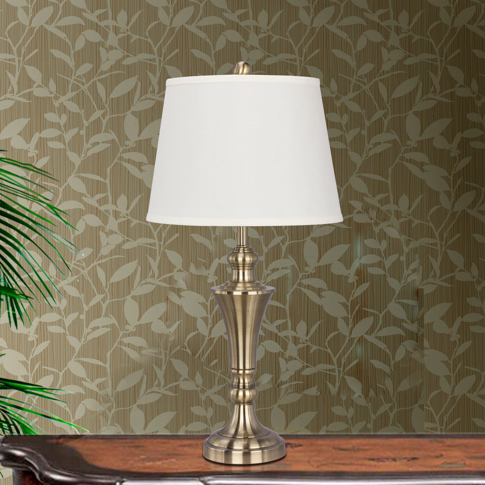 Antique Brass Metal Lamps, Set of 2, 26"