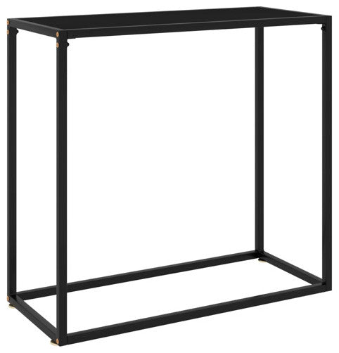 vidaXL Console Table Black 31.5" Tempered Glass End Side Accent Hall Table