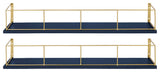 Kate and Laurel Benbrook 24 Floating Wall Shelves, Navy Blue
