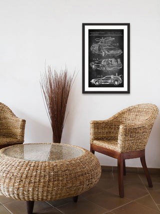 "Back to the Future Car" Framed Painting Print, 20"x30"